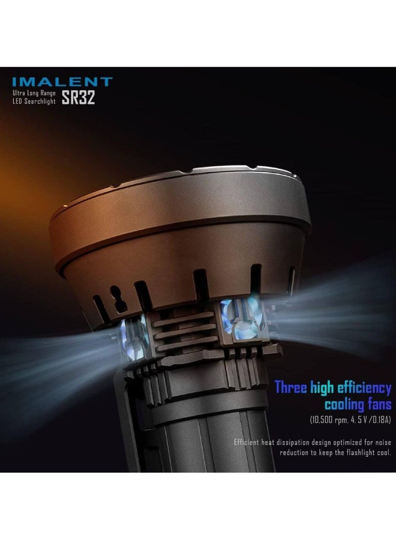 IMALENT SR32 The Most Powerful Torch in the World 2023, Military Torch 120,000 Lumens Long Range 2050 m, 32pcs CREE XHP50.3 HI LED Best Equipment for Caving and Fishing (SR32-FR) - Image 5