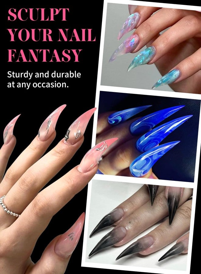 EBANKU Dual Nail Forms for Poly Extension Gel, 150 PCS Clear Eagle Claw Nail Molds Reusable 15 Sizes Hawk Curve Nail Extension Forms for Builder Gel Manicure Design Salon DIY - Image 3