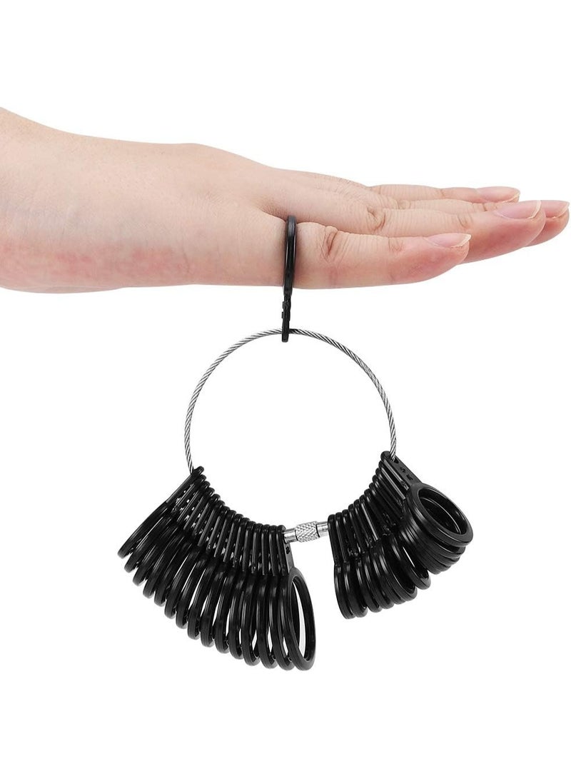 Ring Size Measuring Tool Includes Plastic Ring Sizer Mandrel Stick, Finger Sizing Ring Guage Measurer and 2 Pcs Finger Measure Tape for Women Men Jewelry Making - Image 5