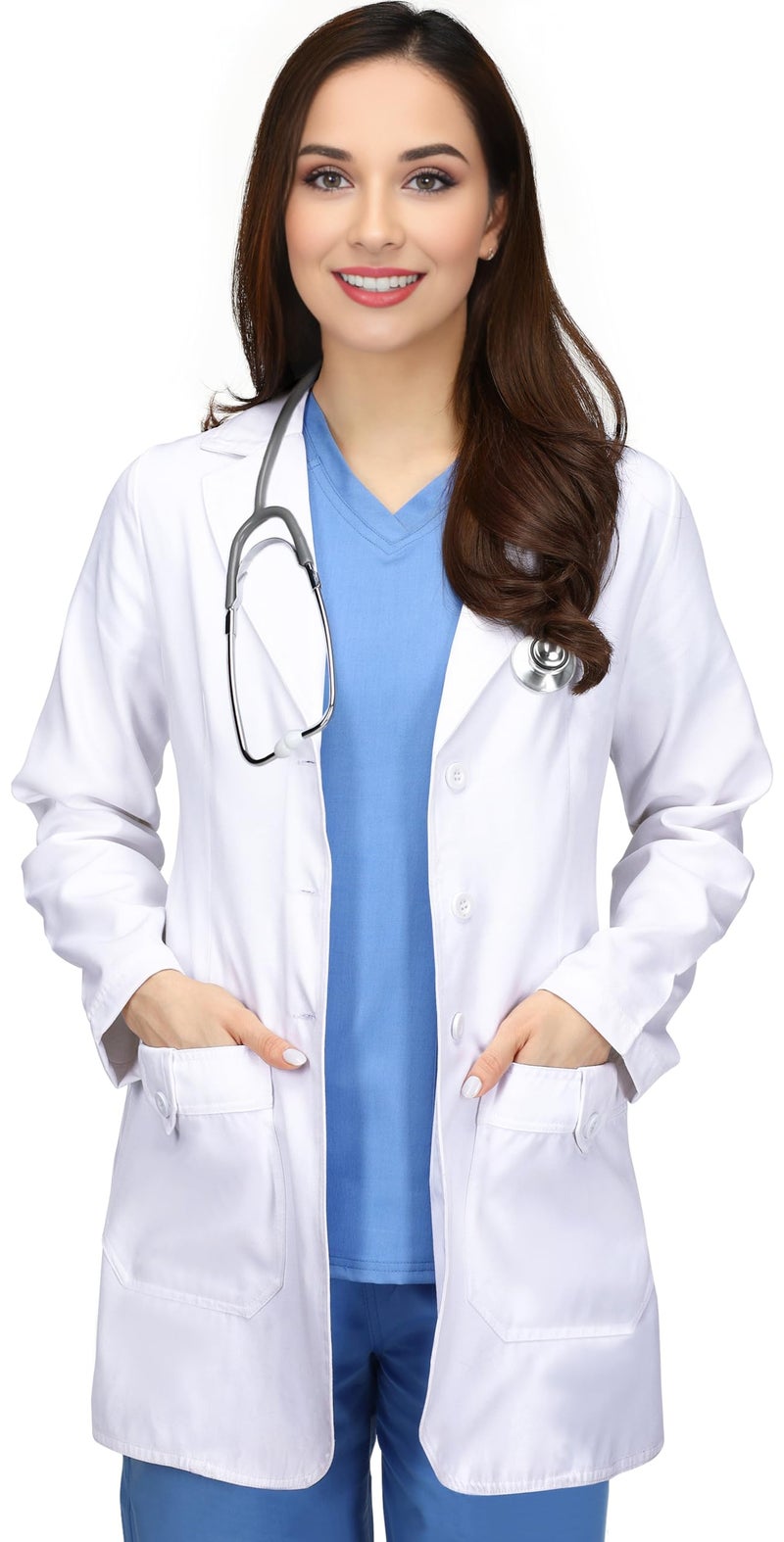 Utopia Wear Professional Women’s Lab Coat Mid-Length Medical Lab Coat for Science Chemistry and College, White, X-Small - Image 2