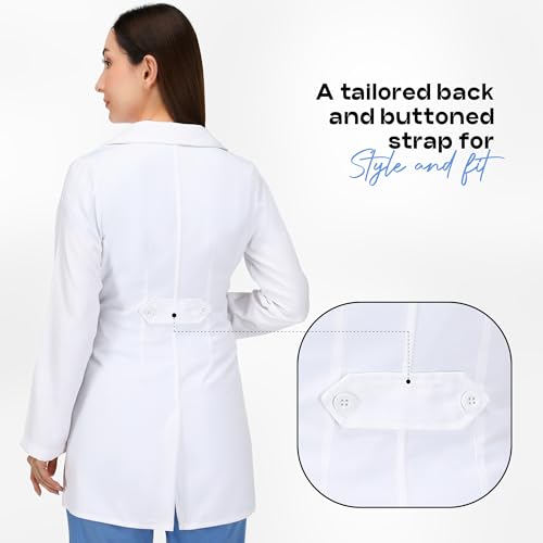 Utopia Wear Professional Women’s Lab Coat Mid-Length Medical Lab Coat for Science Chemistry and College, White, X-Small - Image 3