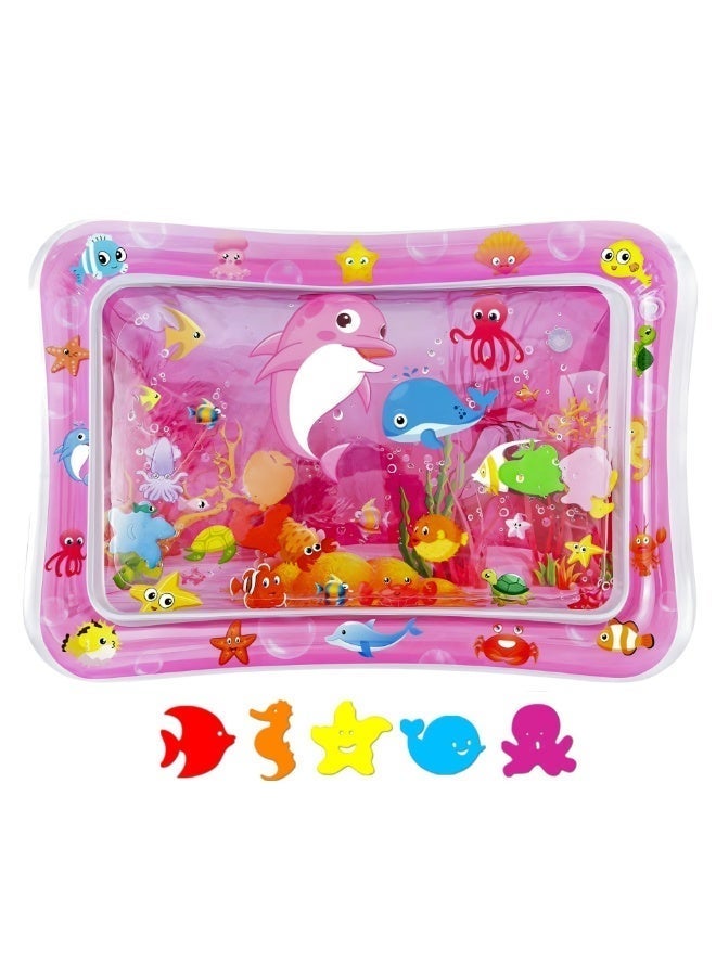 VIO Inflatable Tummy Time Mat Water Play Mat for Babies Infants Toddlers Sensory Baby Toys for 3 to 24 Months Strengthen Your Baby's Muscles Portable Baby Tummy Time Mat with Floating Fish Happy Baby Activity Mat Promote Development Sensory Toys for Early Development Activities Baby Essentials Baby Gift Travel Friendly - Image 1