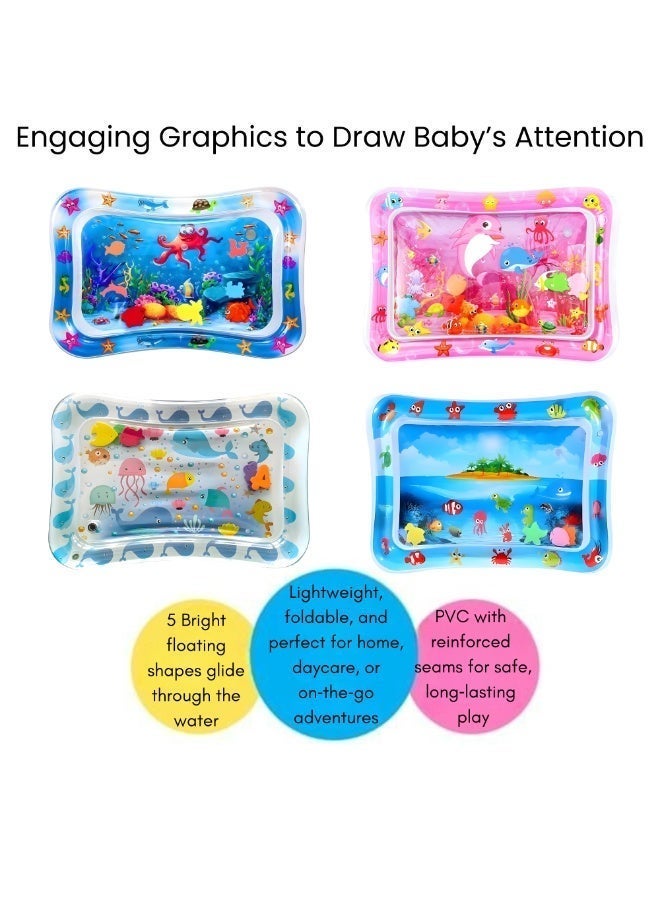 VIO Inflatable Tummy Time Mat Water Play Mat for Babies Infants Toddlers Sensory Baby Toys for 3 to 24 Months Strengthen Your Baby's Muscles Portable Baby Tummy Time Mat with Floating Fish Happy Baby Activity Mat Promote Development Sensory Toys for Early Development Activities Baby Essentials Baby Gift Travel Friendly - Image 3