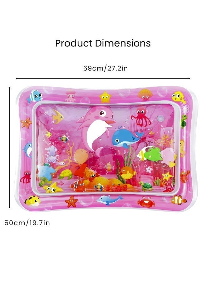 VIO Inflatable Tummy Time Mat Water Play Mat for Babies Infants Toddlers Sensory Baby Toys for 3 to 24 Months Strengthen Your Baby's Muscles Portable Baby Tummy Time Mat with Floating Fish Happy Baby Activity Mat Promote Development Sensory Toys for Early Development Activities Baby Essentials Baby Gift Travel Friendly - Image 4