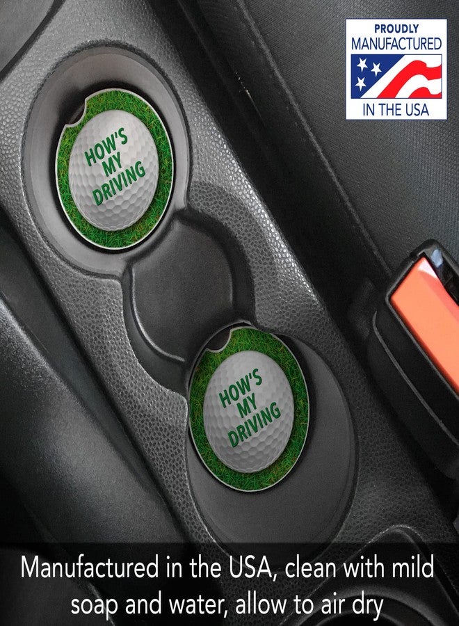 Counterart Thirstystone How's My Driving-Golf Single Absorbent Stone Coaster for Vehicle Cup Holder 2.6” Diameter Manufactured in The USA - Image 3