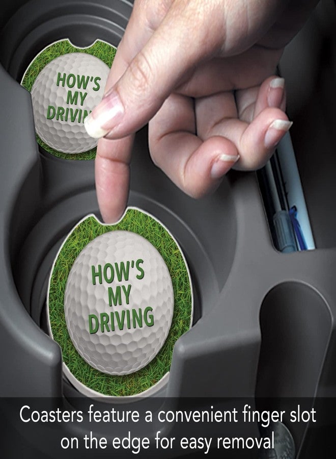 Counterart Thirstystone How's My Driving-Golf Single Absorbent Stone Coaster for Vehicle Cup Holder 2.6” Diameter Manufactured in The USA - Image 4