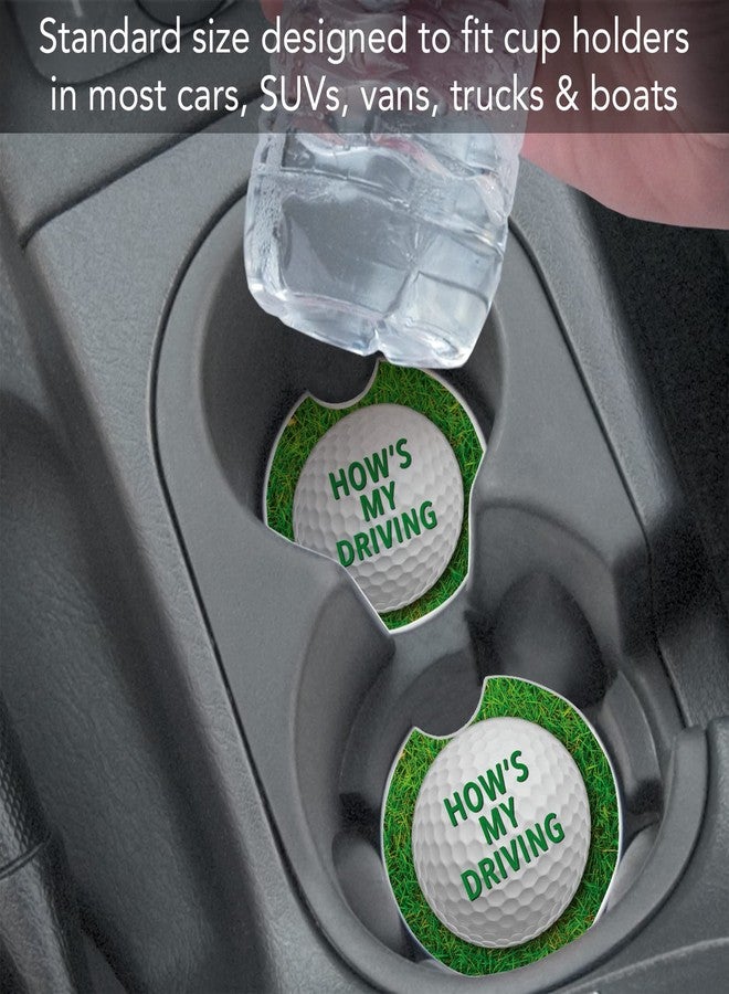 Counterart Thirstystone How's My Driving-Golf Single Absorbent Stone Coaster for Vehicle Cup Holder 2.6” Diameter Manufactured in The USA - Image 5