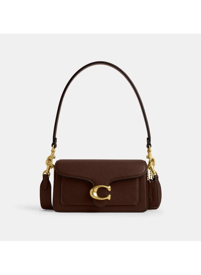 كوتش حقيبة كتف بنقشة التابيز من جلد الحصى المصقول مقاس