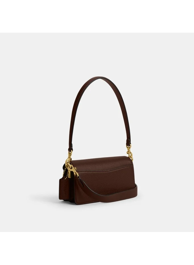 كوتش حقيبة كتف بنقشة التابيز من جلد الحصى المصقول مقاس