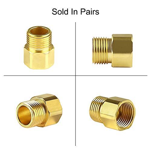 KWODE 1/2" NPT Male to 1/2" NPT Female Faucet Adapter Brass Pipe Fitting Reducer Adapter, Sold in Pairs - Image 4