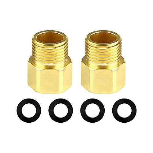 KWODE 1/2" NPT Male to 1/2" NPT Female Faucet Adapter Brass Pipe Fitting Reducer Adapter, Sold in Pairs - Image 1