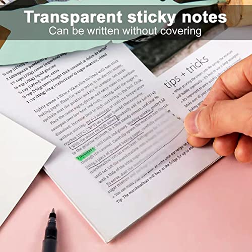 SHUTTLE ART Sticky Notes Transparent Pad | 50 Sheets Clear Waterproof Transparent Sticky Notes | Reusable Sticky Notes Pad for Books, Study, Office & Aesthetic Stationery - Image 2