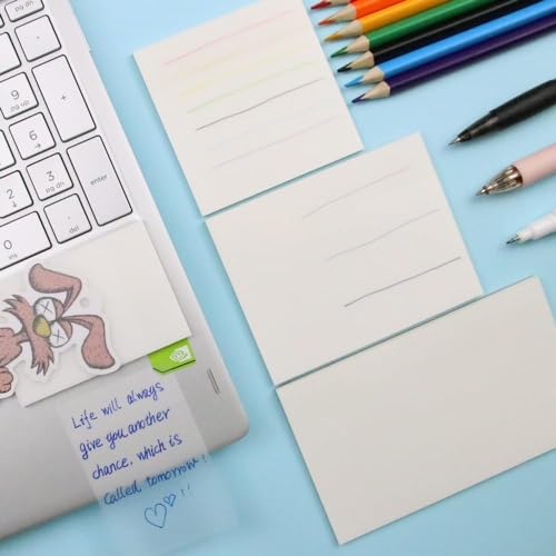 SHUTTLE ART Sticky Notes Transparent Pad | 50 Sheets Clear Waterproof Transparent Sticky Notes | Reusable Sticky Notes Pad for Books, Study, Office & Aesthetic Stationery - Image 4