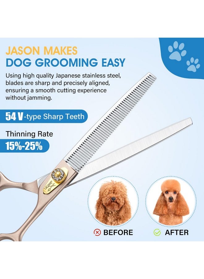 7.5" Dog Grooming Scissors - Professional Thinning Shear With 54 Teeth Japanese 440C Stainless Steel Blender Scissor For Dogs, Cats And Other Animals - pzsku/ZD425414FD7259558A440Z/45/_/1735214706/ca0489ae-5a7a-4a8b-a98a-5ca146e9363e