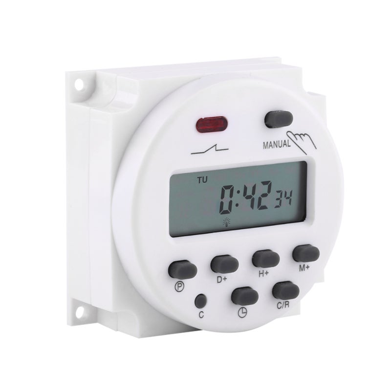 Weekly Digital Timer Switch 220VAC 17 On/Off Settings with Daily Programs - Advanced 1-Week Preset Function - Lithium Battery Power Reserve for Street Lamps and Home Appliances - Image 3