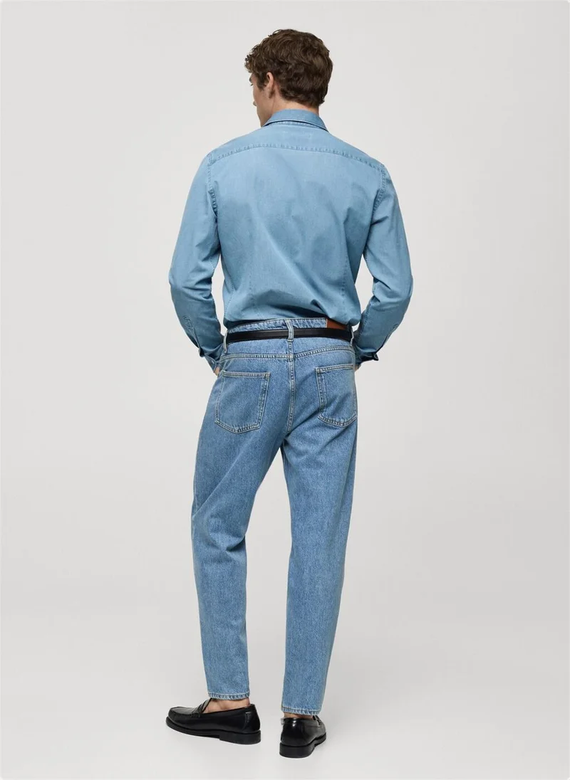 Mango Man 100% cotton chambray shirt