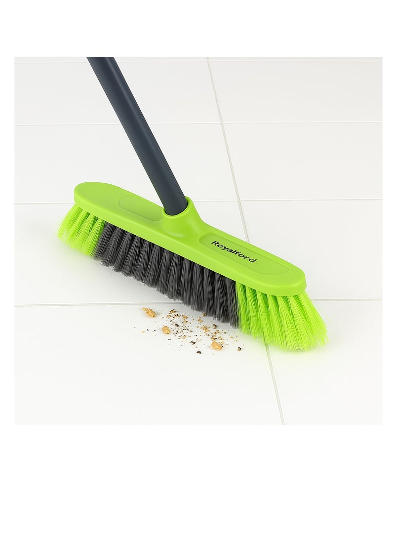 Royalford Broom with Handle RF4885GR Durable Soft Bristle Broom for Home, Kitchen & Floor Cleaning 33cm Wide Head Lightweight & Ergonomic Design Multicolor - Image 4