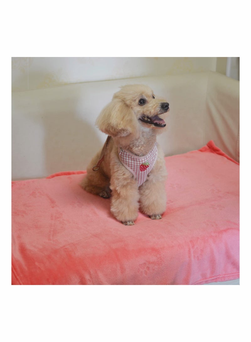 SYOSI 3 Pcs Pet Flannel Blankets Super Soft Fluffy Premium Fleece Pet Bed Blanket Cat Paw Cat Kitten Paw Print Blanket for Dog Puppy Pink Small - Image 3