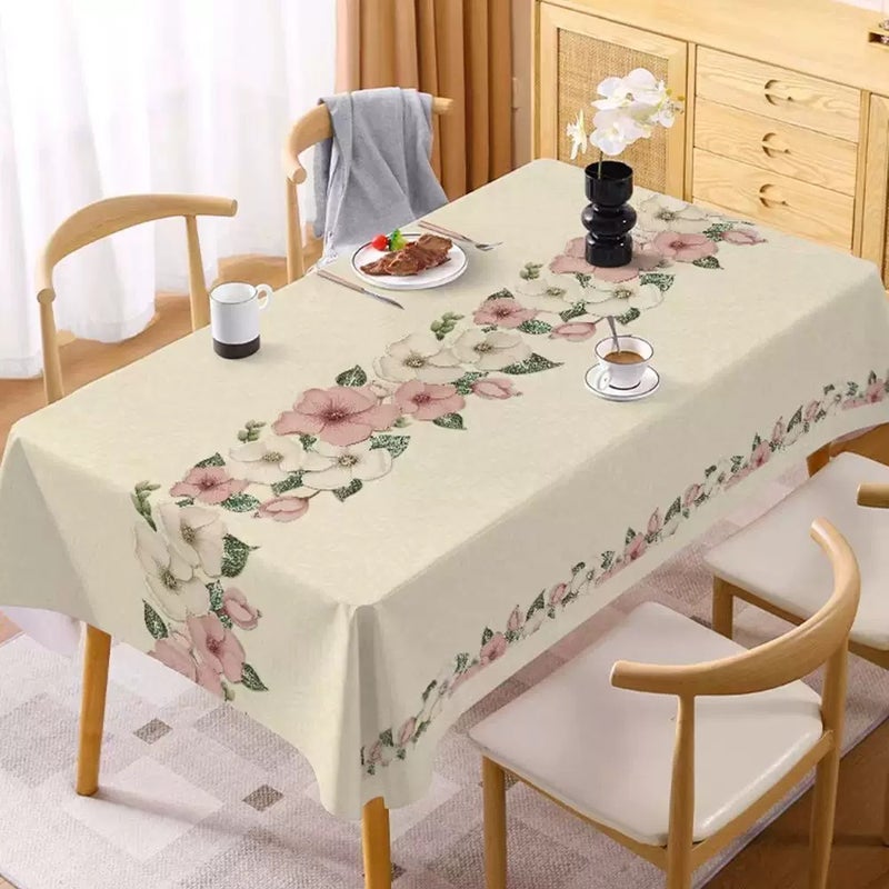 New Chinese-style tablecloth, oil-proof, waterproof, washable, and scalding-proof. 2025 new light luxury and high-end dining table mat, coffee table tablecloth - Image 1