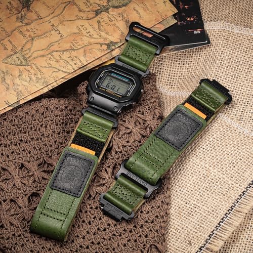 DAVILANE Watch Band Strap for Casio Mens G-Shock GA-100/110/120/135/140/150/200/2100/2110,GB-5600,GBA-400,GW-M5610, 16mm Leather Hook & Loop Casio strap - Image 2