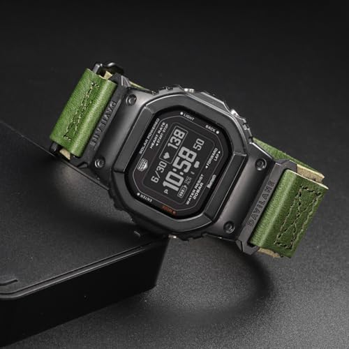DAVILANE Watch Band Strap for Casio Mens G-Shock GA-100/110/120/135/140/150/200/2100/2110,GB-5600,GBA-400,GW-M5610, 16mm Leather Hook & Loop Casio strap - Image 3
