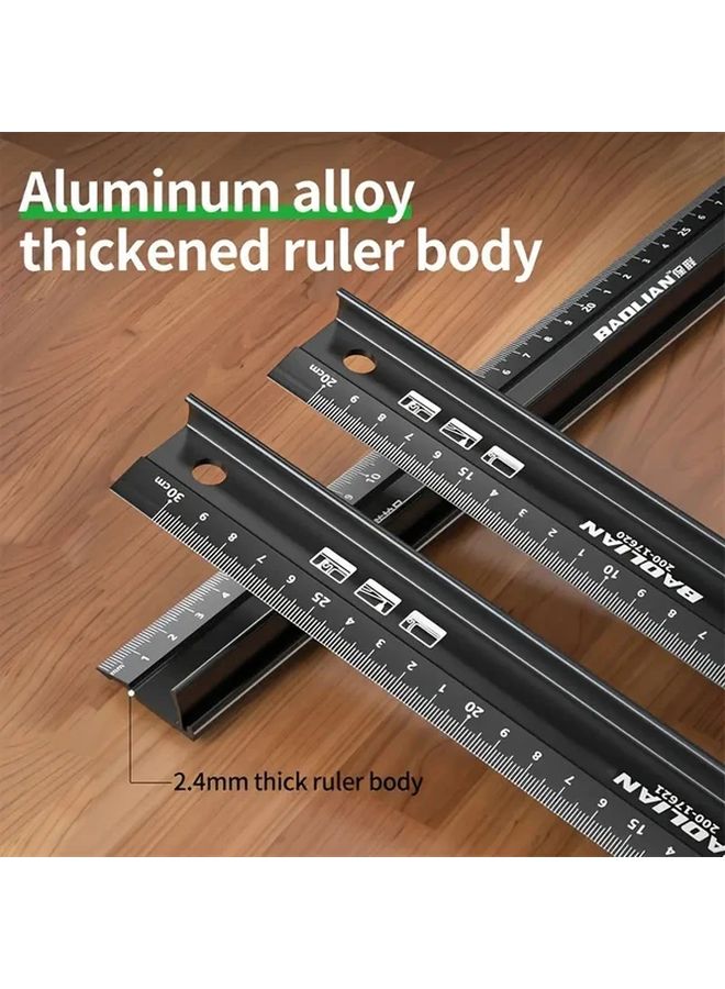 17.72 Inch Aluminum Alloy Ruler Anti Slip Precision Straight Edge For Woodworking DIY - Image 5