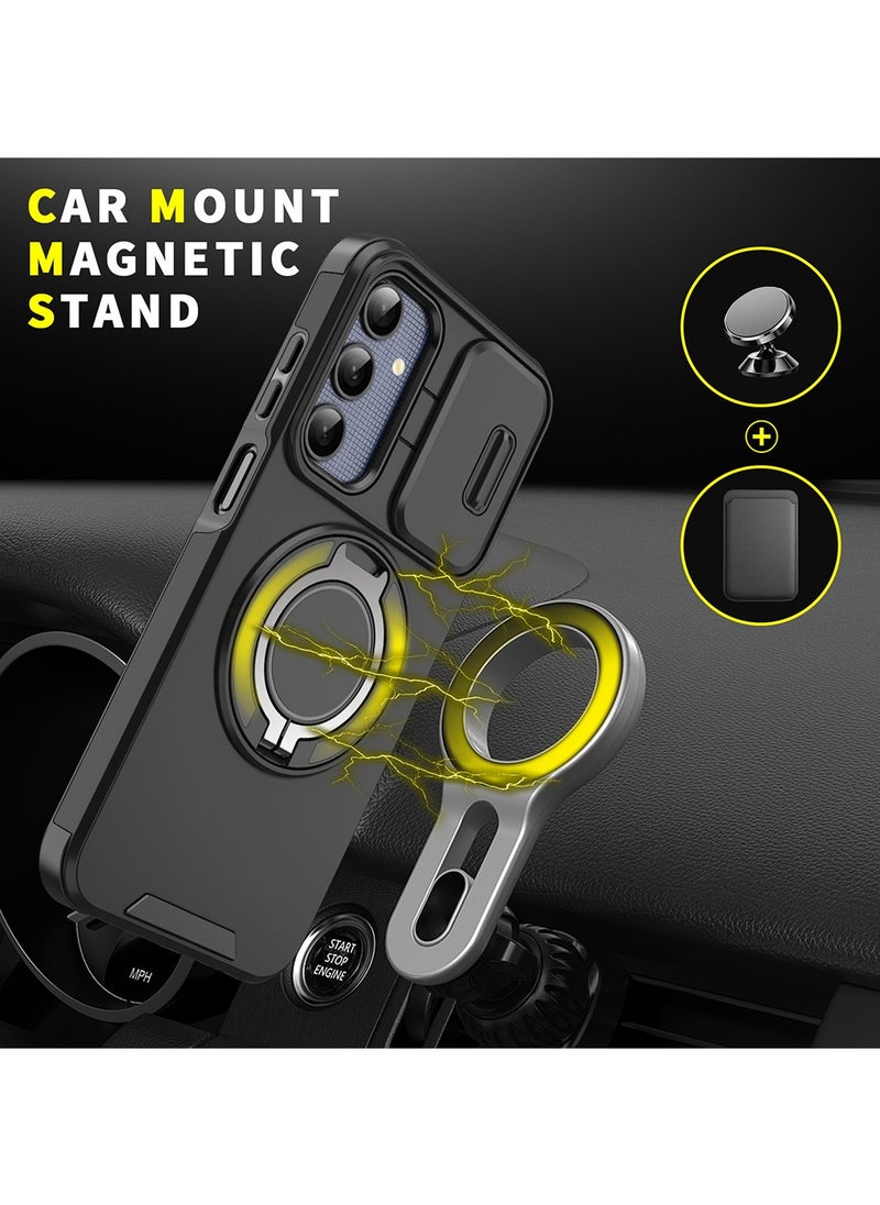 X-level Samsung Galaxy A25 5G Case,Slide Camera Cover, Built-in 360° Rotate Ring Kickstand, Military Grade Shockproof Test, Heavy Duty Shockproof Protective Back Cover for Samsung Galaxy A25 5G Black  - Image 5