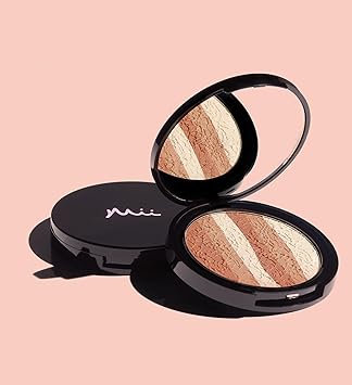 Mii Cosmetics Glamorous Trio Bronzing Face Finish Bronzer and Highlighter Makeup Face Palette for Contour Highlight Includes 3 Shades Blendable Buildable - Image 2