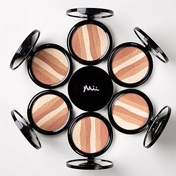 Mii Cosmetics Glamorous Trio Bronzing Face Finish Bronzer and Highlighter Makeup Face Palette for Contour Highlight Includes 3 Shades Blendable Buildable - Image 4