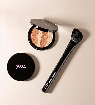 Mii Cosmetics Glamorous Trio Bronzing Face Finish Bronzer and Highlighter Makeup Face Palette for Contour Highlight Includes 3 Shades Blendable Buildable - Image 3