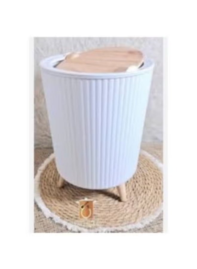 سلة مهملات متعددة الأغراض مصممة بشكل مثالي لتناسب مساحات مختلفة بما في ذلك المطبخ والحمام والمكتب وغرفة النوم للتخلص من النفايات بسهولة وبشكل عملي ابيض بالضغط على الأعلى - Image 2