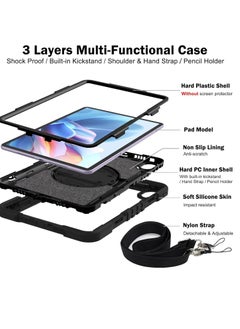 General Tablet Protection Case Compatible with Huawei MatePad 11.5S 11.5inch 2024, Heavy Duty Rugged Shockproof Protective Case with Hand Strap/Shoulder Strap Stable Kickstand Silicone Shell Tablet Case table  - Image 5