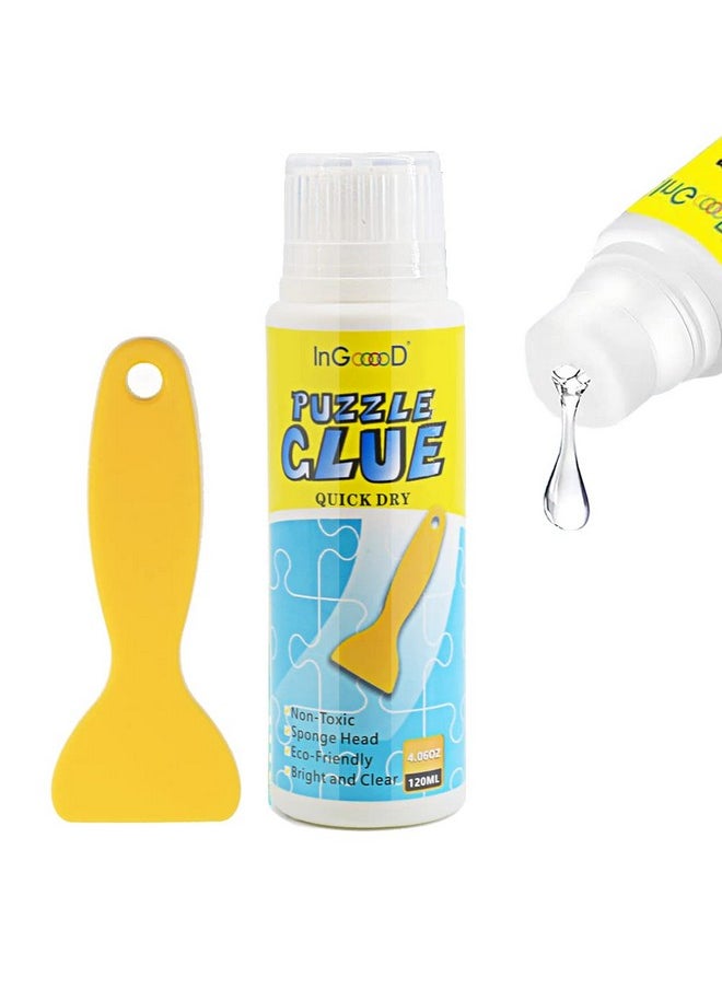 Ingooood Jigsaw Puzzle Glue,120Ml Puzzle Glue,Puzzle Saver For 1500/3000/5000 Pieces Of Puzzle For Paper And Wood,Non-Toxic And Quick Dry With Jigsaw Puzzle Glue Applicator Included (4.06Oz)  - Image 1