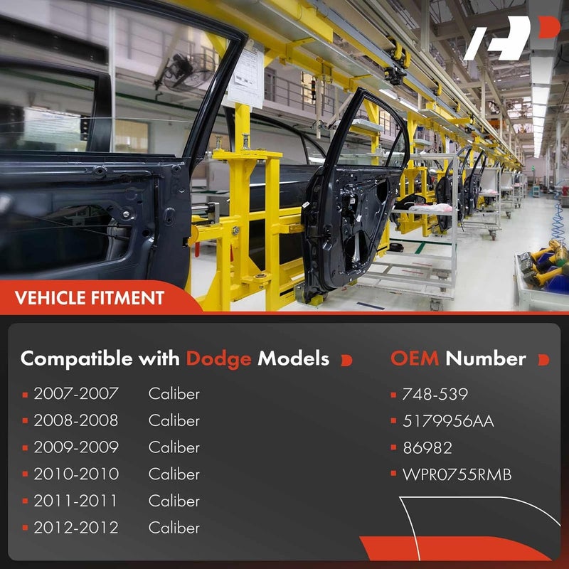 A-Premium Power Window Regulator with Motor for Dodge Caliber 2007-2012 Hatchback Rear Passenger Side - Image 3