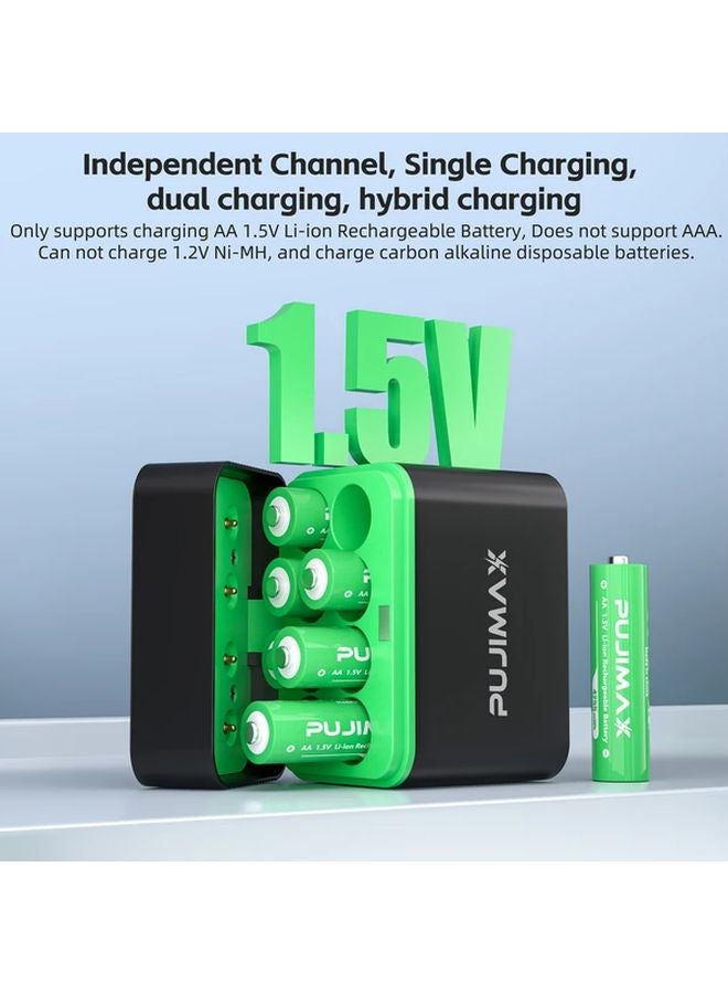 PUJIMAX 8 AA 1 5V 4255mWh Lithium Battery Charger with 8 Slot Fast Charging LED Light - Image 5