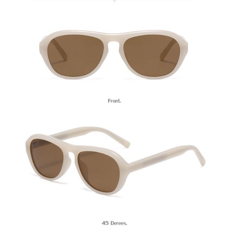 Women's European Style Polarized Sunglasses, Oversized Round TR Frame, UV400 Protection - Image 1