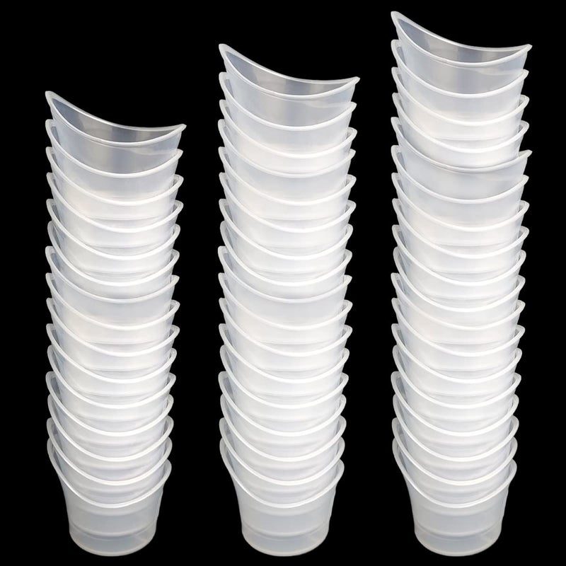 FRIGIIRE 10ml Eye Wash Cup Eye Flush Cleaning Cups Soft Plastic Portable Disposable Measuring Cup 50pieces 