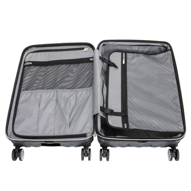 Kenneth Cole Reaction Kenneth Cole REACTION Diamond Tower Luggage Collection Lightweight Hardside Expandable 8-Wheel, Black, 2-Piece Set (20" & 28"), Kenneth Cole Reaction Diamond Tower Luggage Collection Lightweight  - Image 2