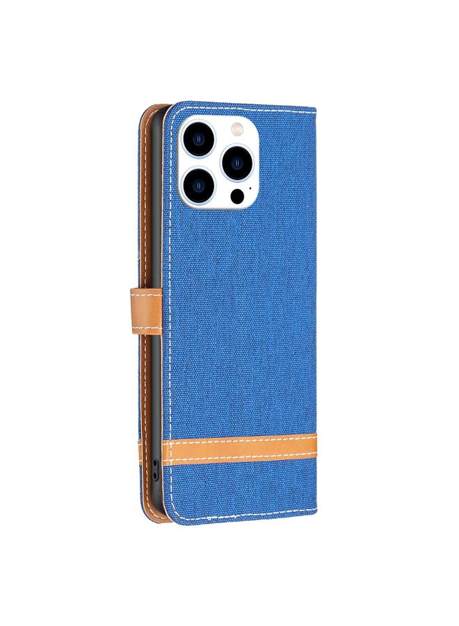 اس-توب جراب هاتف iPhone 15 Pro مصنوع من الجلد بلون الدنيم - Image 3