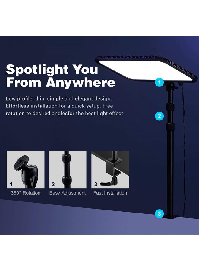 Godox ES45 Key Light,LED Video Light with Extendable Desk Stand,2.4G Wireless Control,0-100% Brightness & 2800-6500K Color Temperature,E-Sports LED Light Kit for Streaming,Zoom Calls, YouTube,Tiktok - Image 3