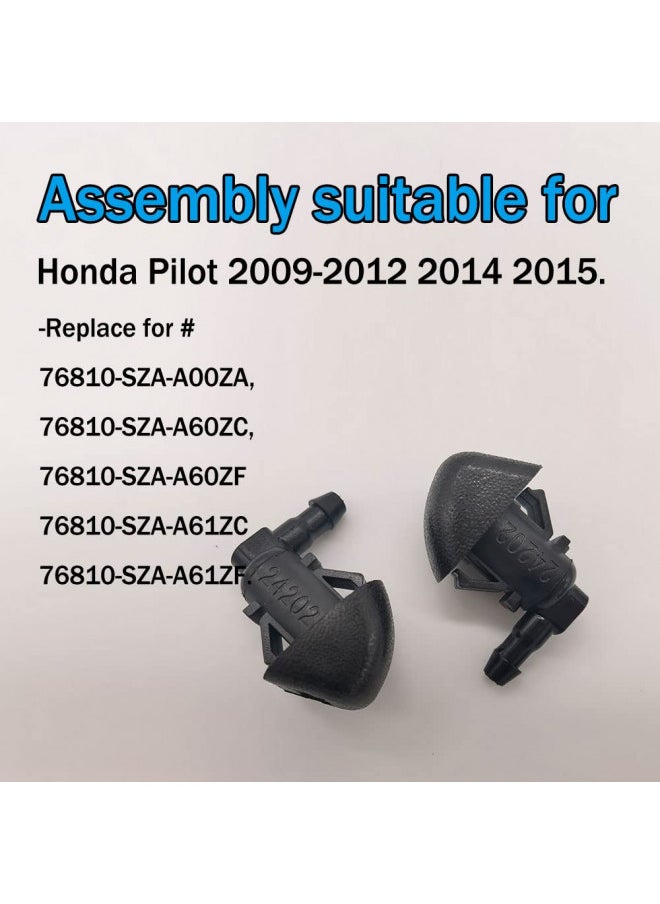 HAOBO Windshield Washer Nozzles Kit, Front Windshield Washer Nozzle Assembly and Fluid Hose with Connectors for Honda Pilot 2009-2012 2014 2015, Replaces OEM # 76810-SZA-A01ZA  - Image 4