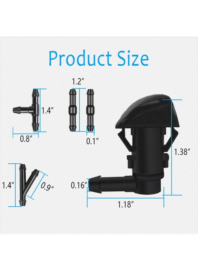 HAOBO Windshield Washer Nozzles Kit, Front Windshield Washer Nozzle Assembly and Fluid Hose with Connectors for Honda Pilot 2009-2012 2014 2015, Replaces OEM # 76810-SZA-A01ZA  - Image 1