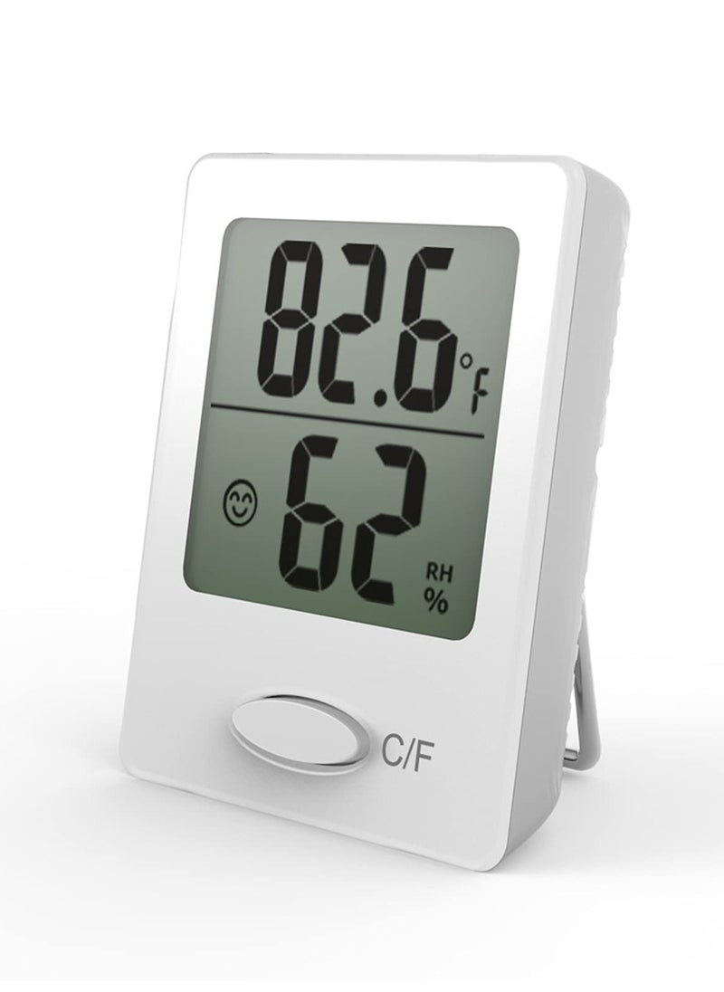 SYOSI - Digital Hygrometer Indoor Thermometer, Mini Indoor Thermometer Room Temperature Monitor, Humidity Gauge Temperature Humidity Monitor Meter for Home, Office, Greenhouse ,Nursery, Baby Room(White) - Image 1