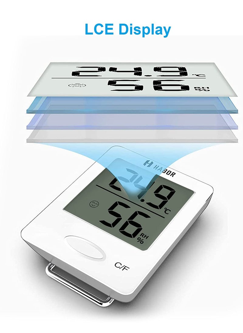 SYOSI - Digital Hygrometer Indoor Thermometer, Mini Indoor Thermometer Room Temperature Monitor, Humidity Gauge Temperature Humidity Monitor Meter for Home, Office, Greenhouse ,Nursery, Baby Room(White) - Image 1