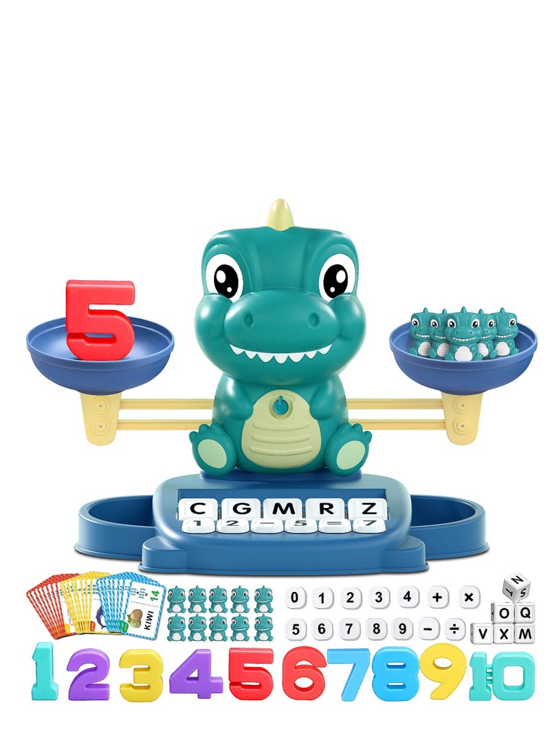 SYOSI Dinosaur Math Balance Toys, Dinosaur Kindergarten Preschool Learning Activities Math Counting Matching Letter Toys   Toddler Educational Toys for 3 4 5 6 7 Year Olds Boys Birthday Gift Game - Image 1