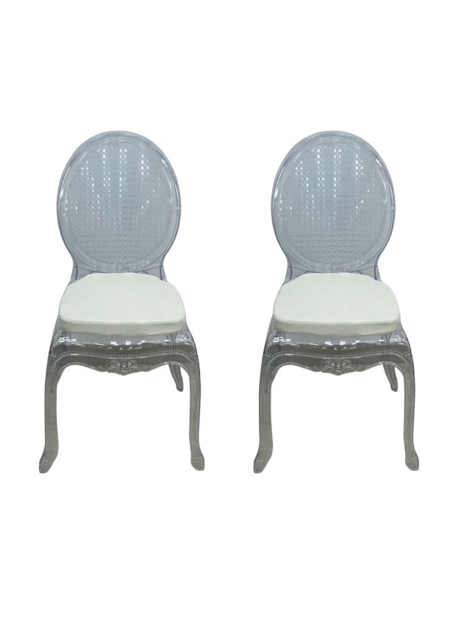 SMART HOME Comfortable Acrylic Chair With Waterproof Pu Leather Seat Cushion, Luxury Transparent Event Chair And Dining Table Chair  - Image 3