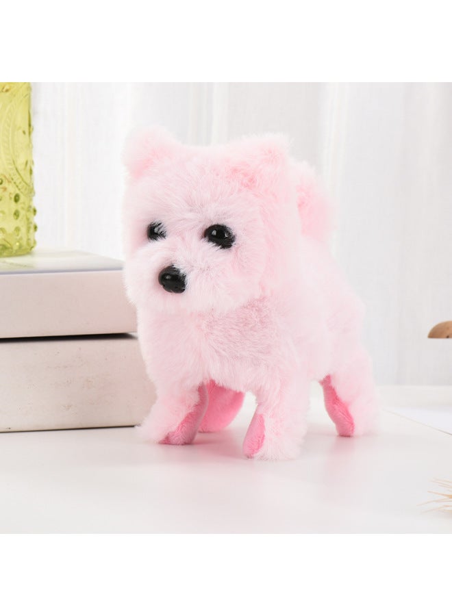 Toy Dog Children Plush Electric Toy Walking Dog Electric Dog Stall Electronic Puppy Pet-Color:Little Chow Chow (powder)  - Image 1