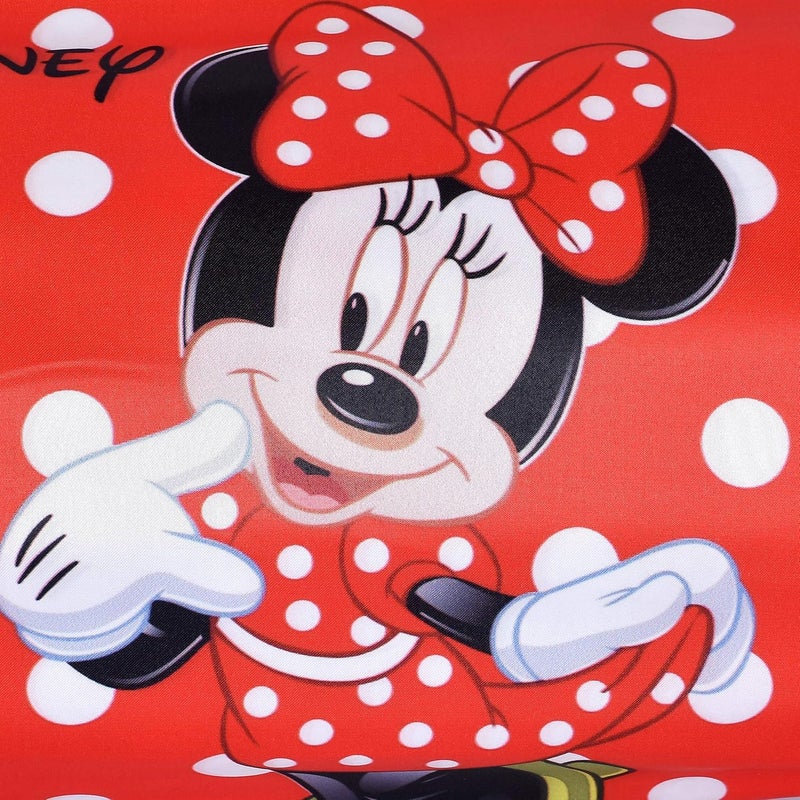Kuber Industries Kuber Industries Disney Minnie Mickey Print Silk Special Long Crush Bolster Cover- Set of 3, Roral Blue & Black & Red-KUBMART0158 - Image 5