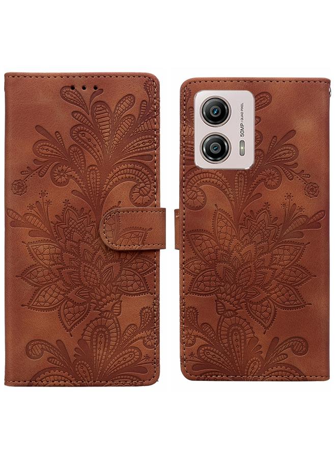 اس-توب جراب لهاتف Motorola Moto G53 / G13 / G23 مصنوع من مادة البولي يوريثان مع مشبك مغناطيسي منقوش بالزهور وحزام معصم - Image 1