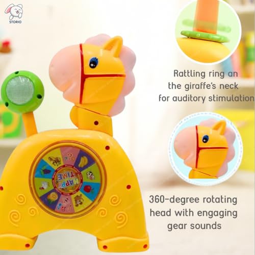 Storio Musical Light & Sound Horse Piano with 5 Modes of Animal Sound (Colour May Vary)| Soothing Melodies| Interactive Modes| Spinning Wheel| Ideal Gifting Option - Image 2